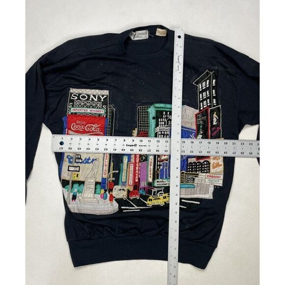 VINTAGE Bonnie & Boerer Time Square New York City Sweatshirt Women Medium 80s - Picture 13 of 13